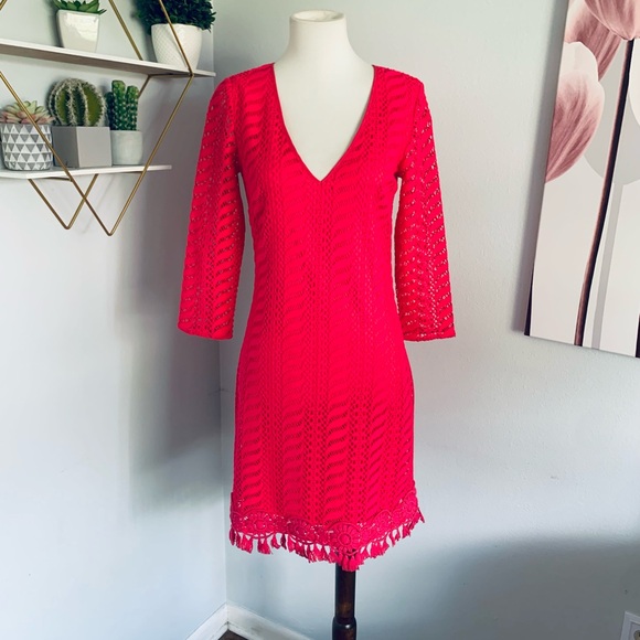 Lilly Pulitzer • Seminole Mini Dress • Crochet Zebra Lace • SZ XS • Retail $178 - Picture 4 of 14